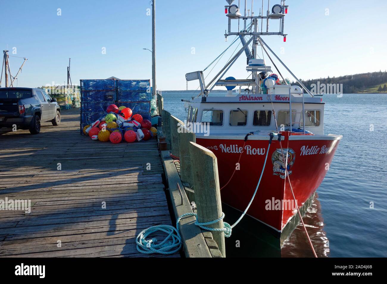 Una lobster boat con tutti gli equipaggi femminili Foto Stock