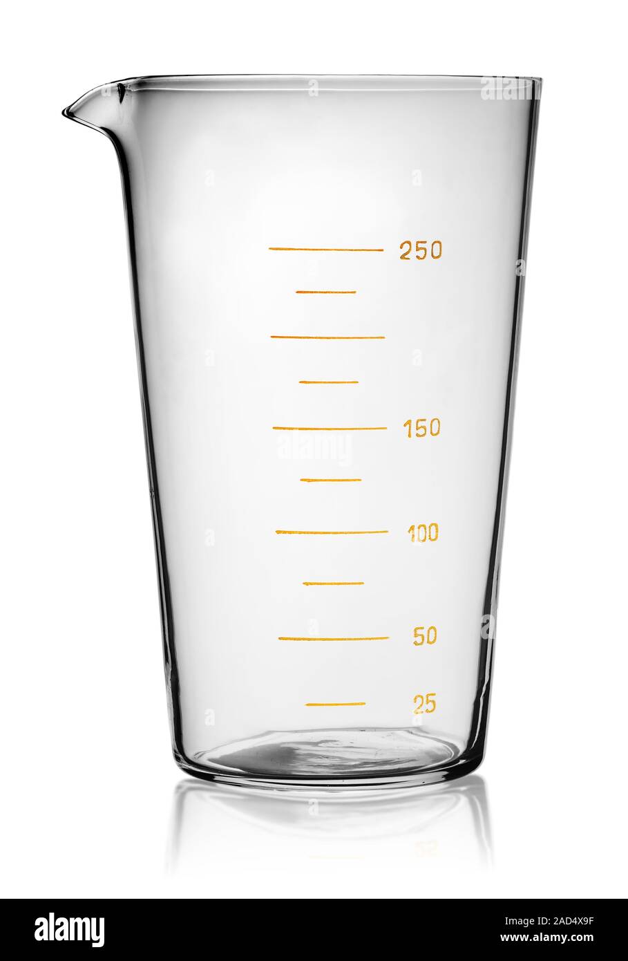 Bicchiere di vetro graduati Foto Stock