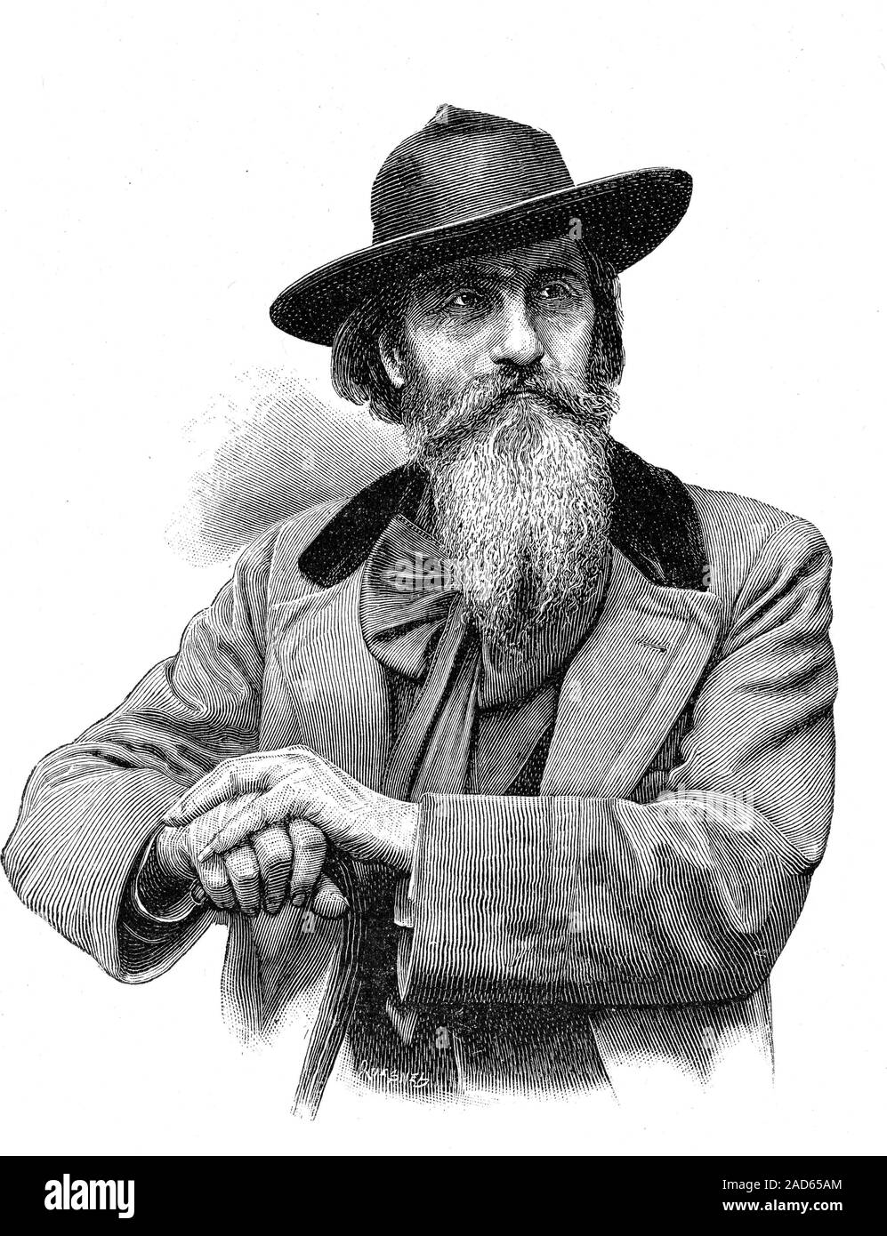 Amilcare Cipriani (1844-1918). 1901 Illustrazione Italiana di anarchico socialista e patriot Amilcare Cipriani. All'età di 15, Cipriani ha combattuto w Foto Stock