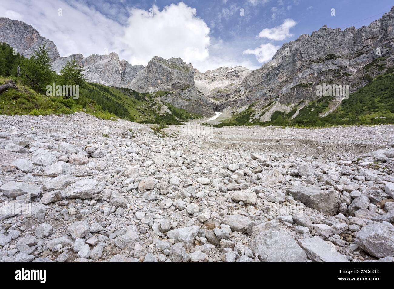 Vista parziale del sud del massiccio Dachstein, Stiria, Austria Foto Stock