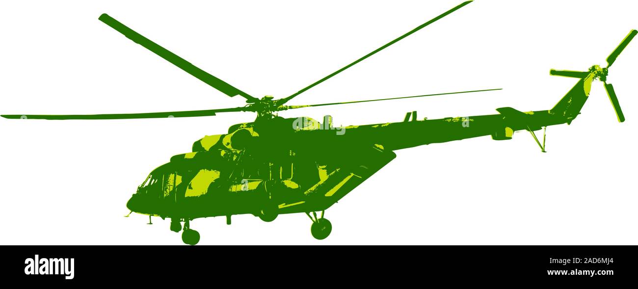 Esercito Russo elicottero Mi-8. Illustrazione Vettoriale. Illustrazione Vettoriale