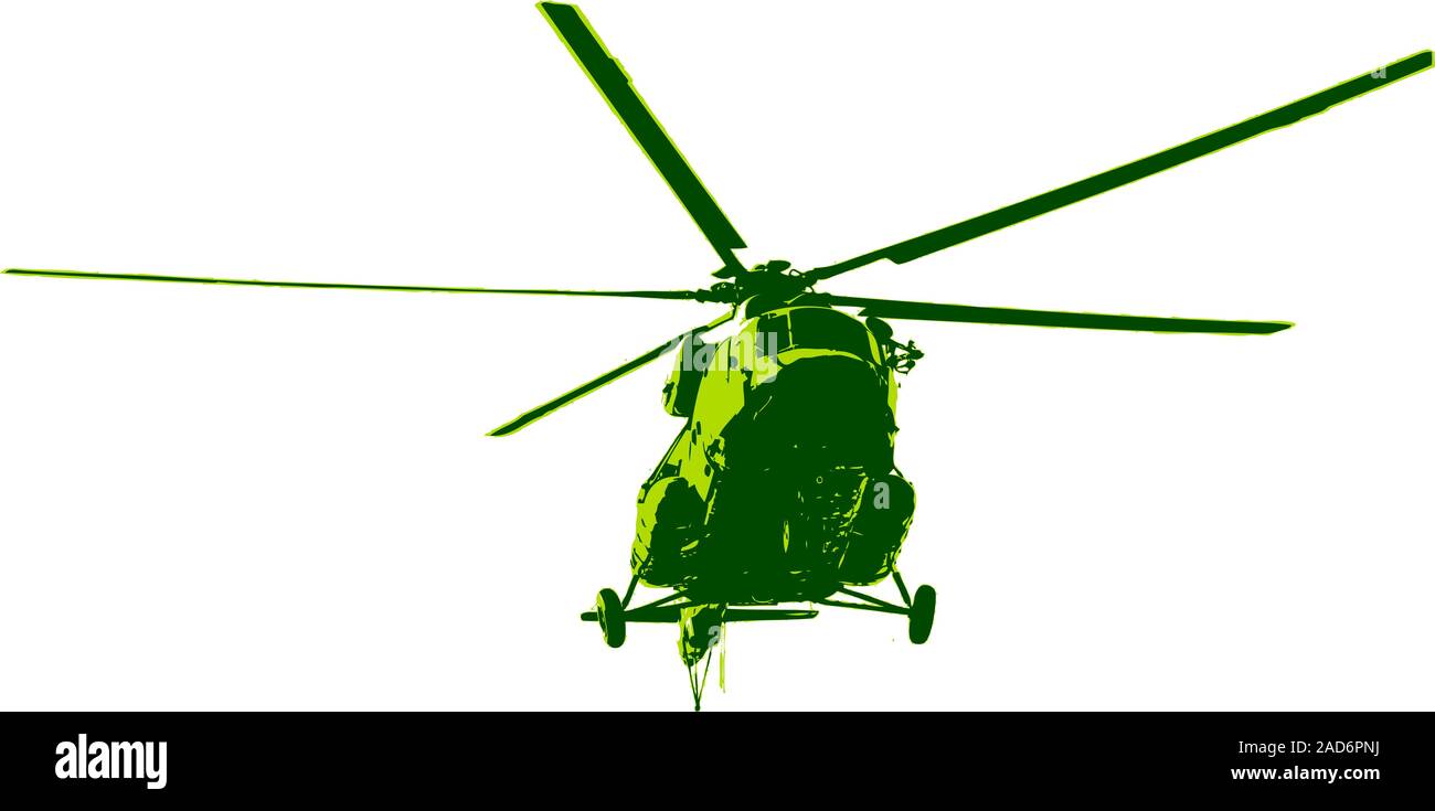 Esercito Russo elicottero Mi-8. Illustrazione Vettoriale. Illustrazione Vettoriale