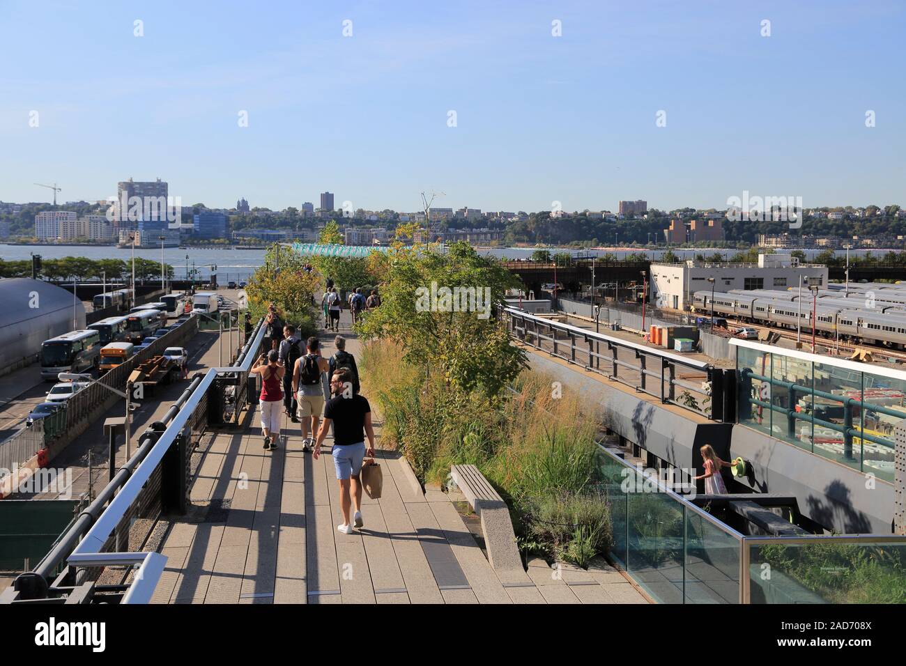 Linea alta Park, il fiume Hudson, Manhattan, New York, New York, Stati Uniti d'America Foto Stock