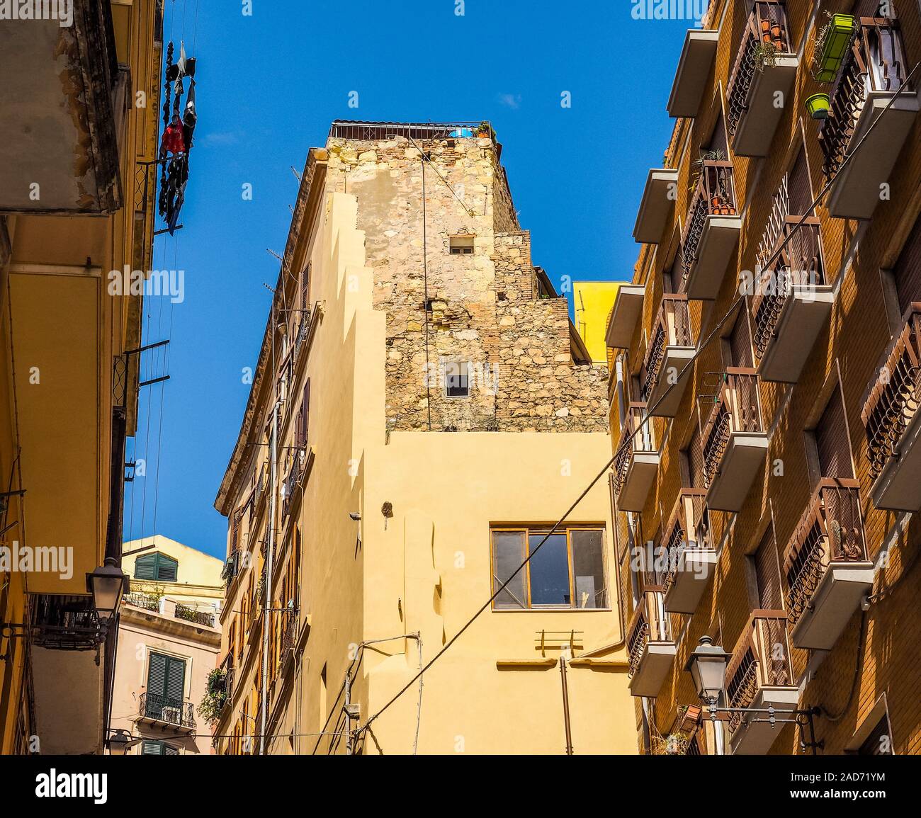 Quartiere di Castello di Cagliari (HDR) Foto Stock