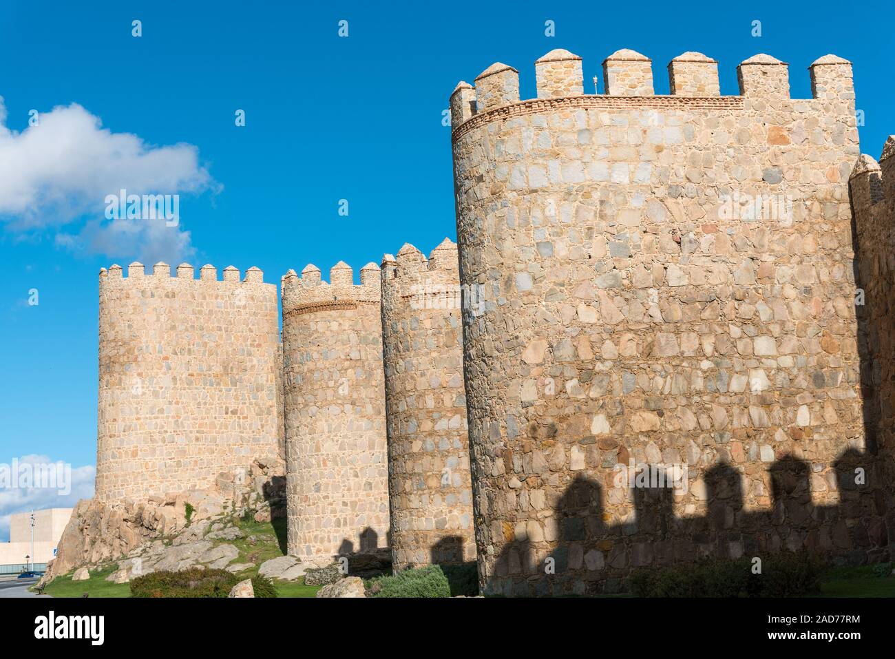 Le mura medievali della città di Avila in Spagna Foto Stock