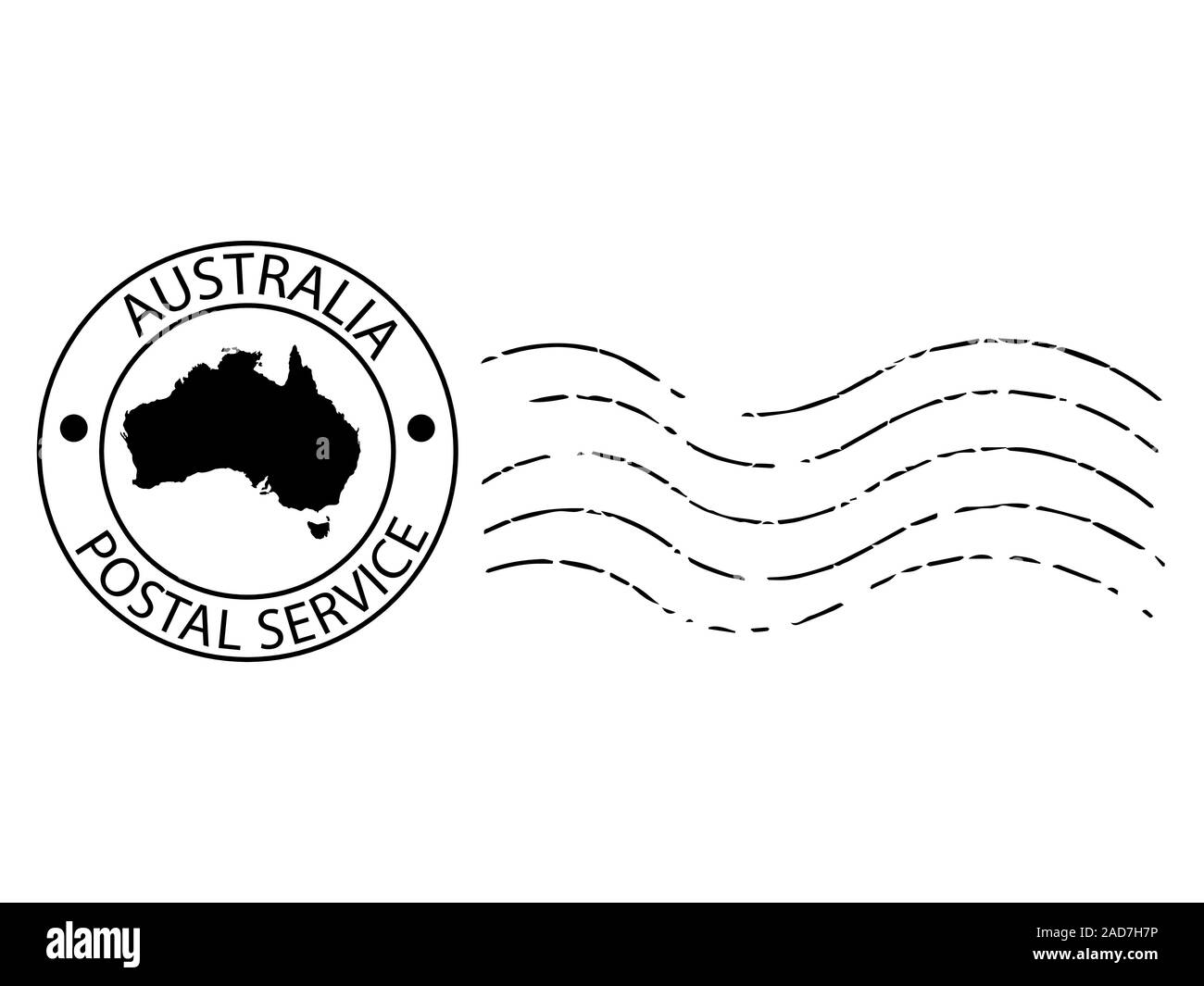 Australia timbro postale illustrazione vettoriale EPS 10. Illustrazione Vettoriale