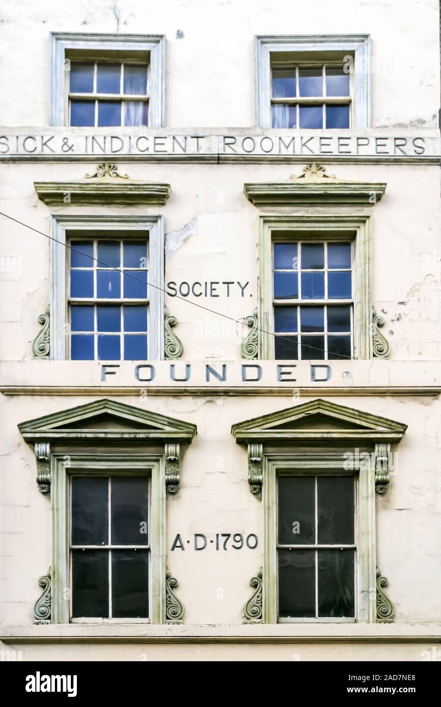 Malati e bisognosi Roomkeepers Edificio, Dublino, Irlanda. I malati e i bisognosi Roomkeepers società a Dublino, in Irlanda, è il più antico della città sopravvivendo ch Foto Stock