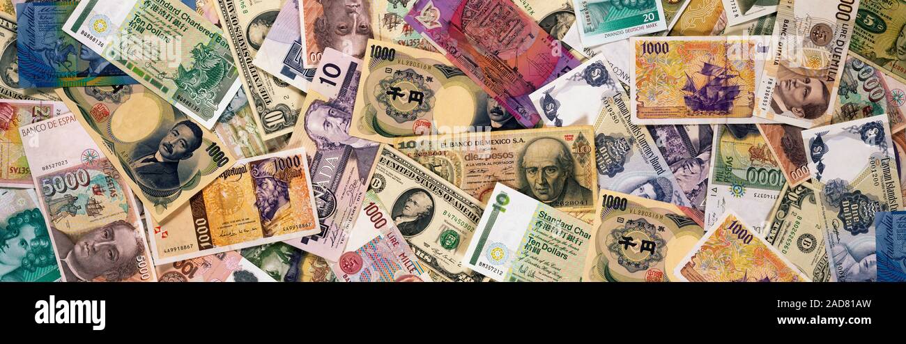 Full frame close up della moneta da parte dei paesi Foto Stock