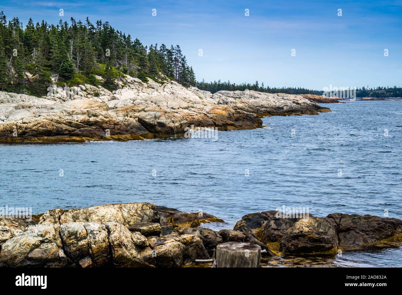 Il grazioso porto di anatra Isle au Haut nel Parco Nazionale di Acadia, Maine Foto Stock