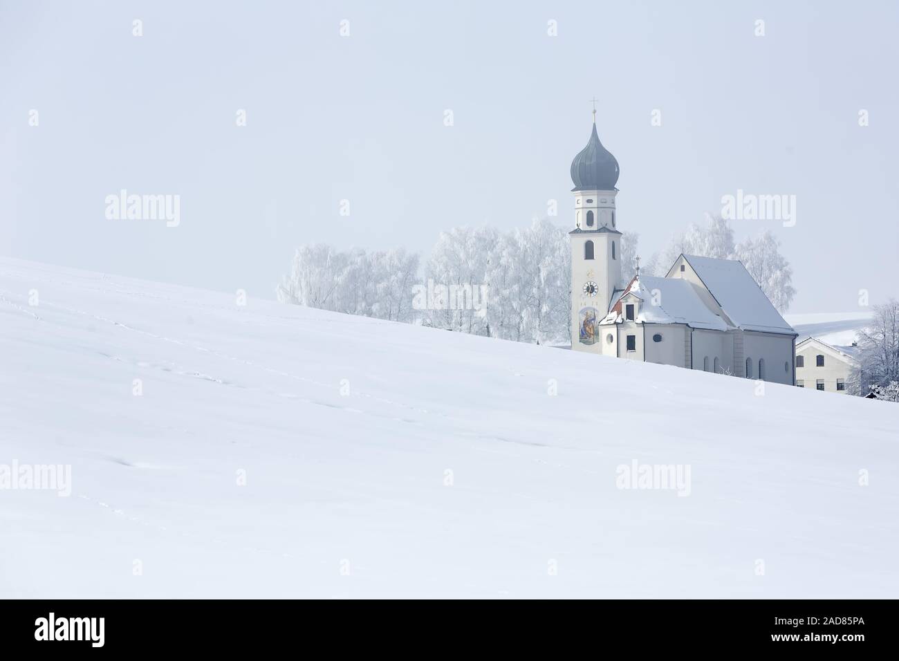 St. Christoph in inverno la nebbia Foto Stock