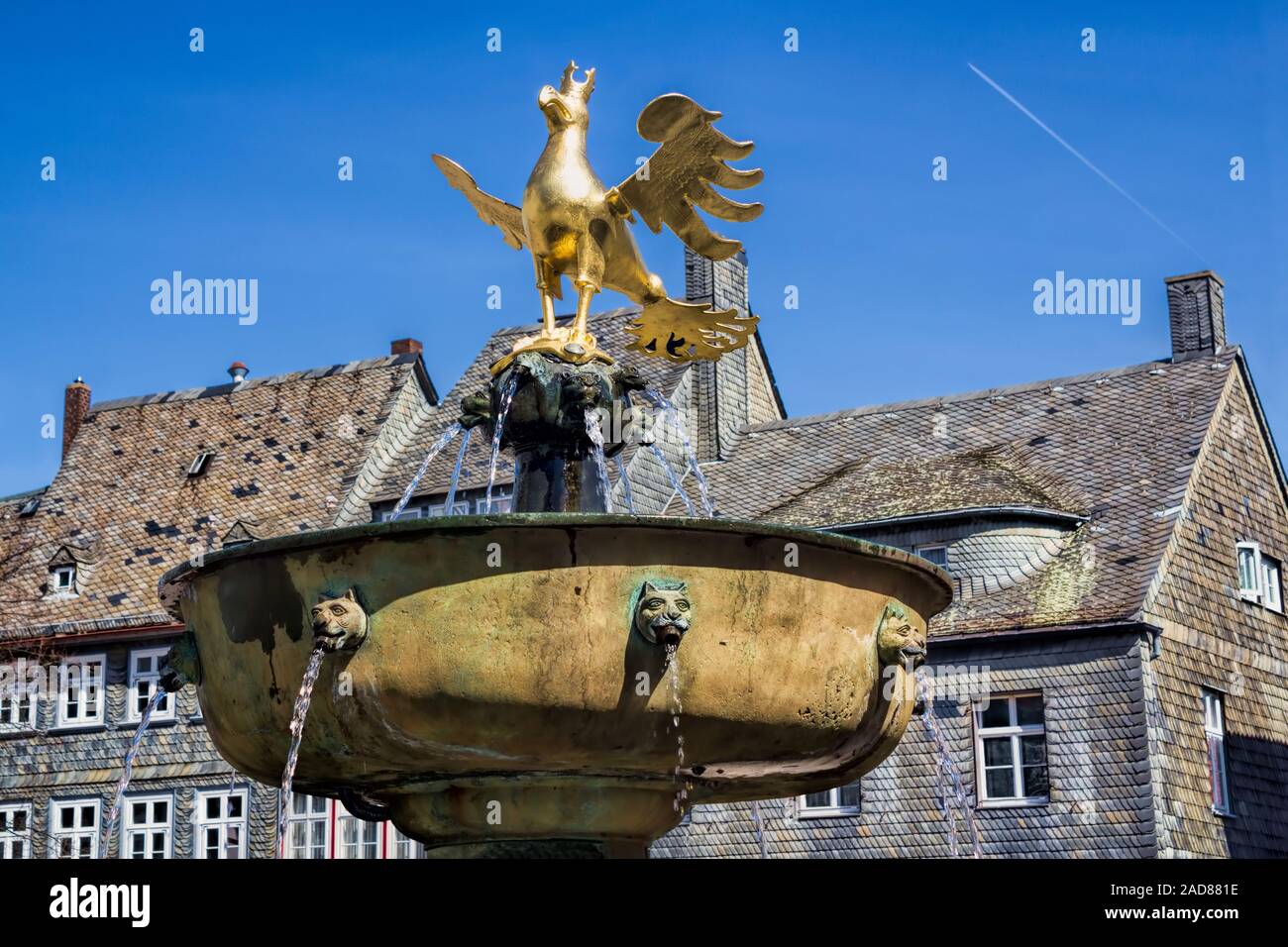 Goslar, Marktbrunnen Foto Stock