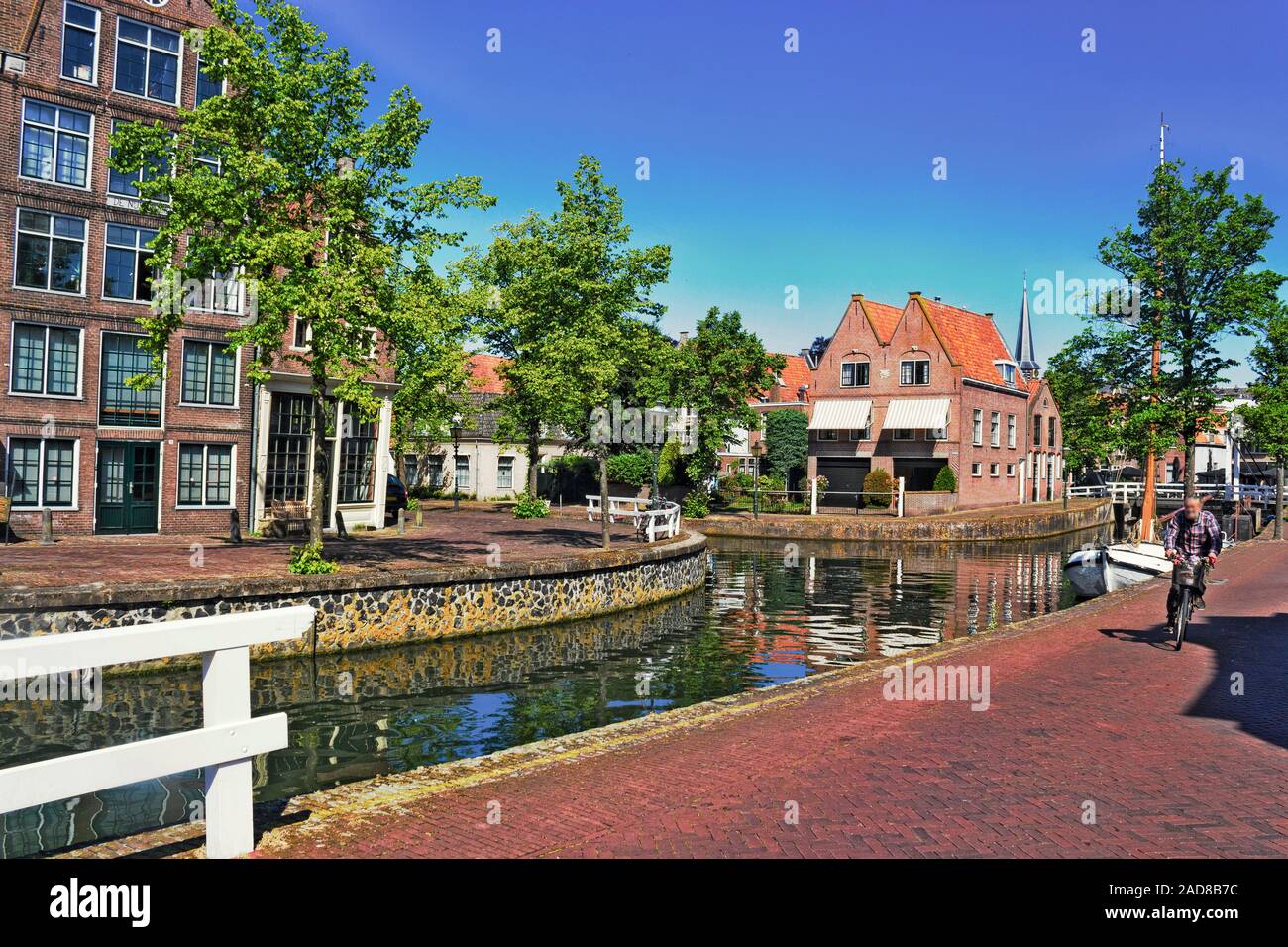 Canal in Hoorn Foto Stock