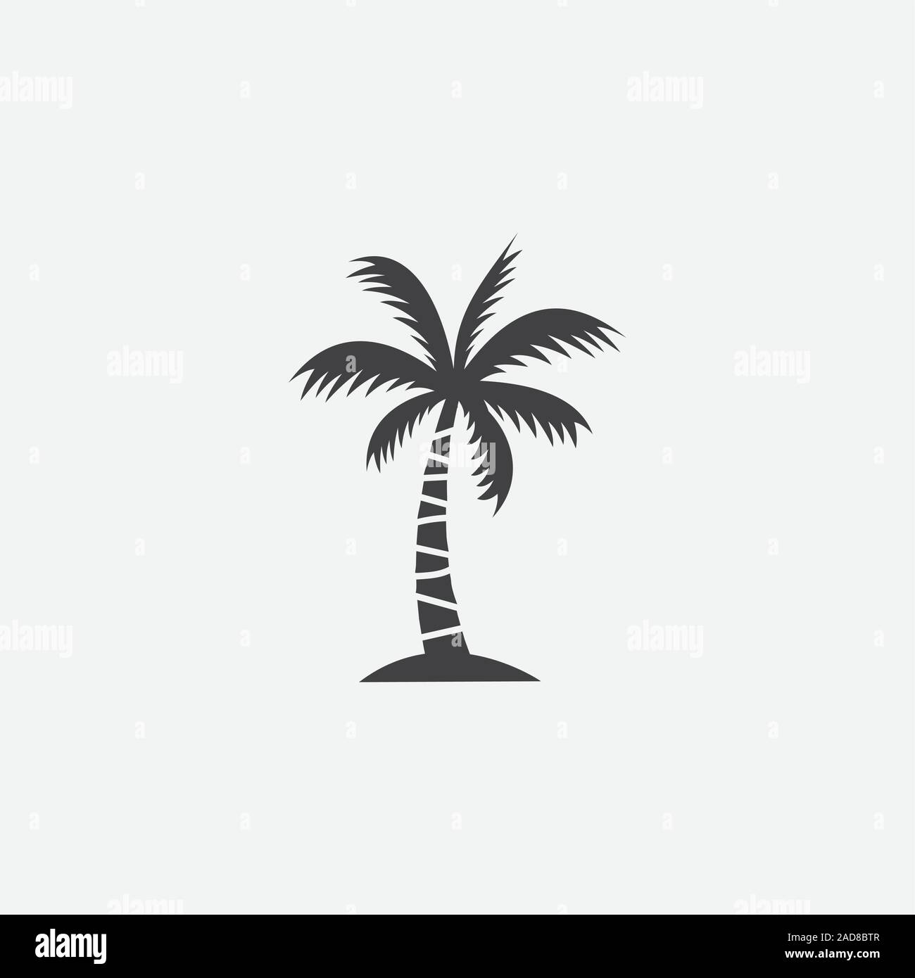 Palm tree silhouette vettore icona, Palm tree illustrazione vettoriale, albero di cocco icona illustrazione vettoriale, piatto semplice illustrazione vettoriale Illustrazione Vettoriale