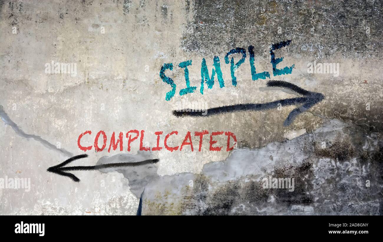 Street Graffiti semplice versus complicata Foto Stock