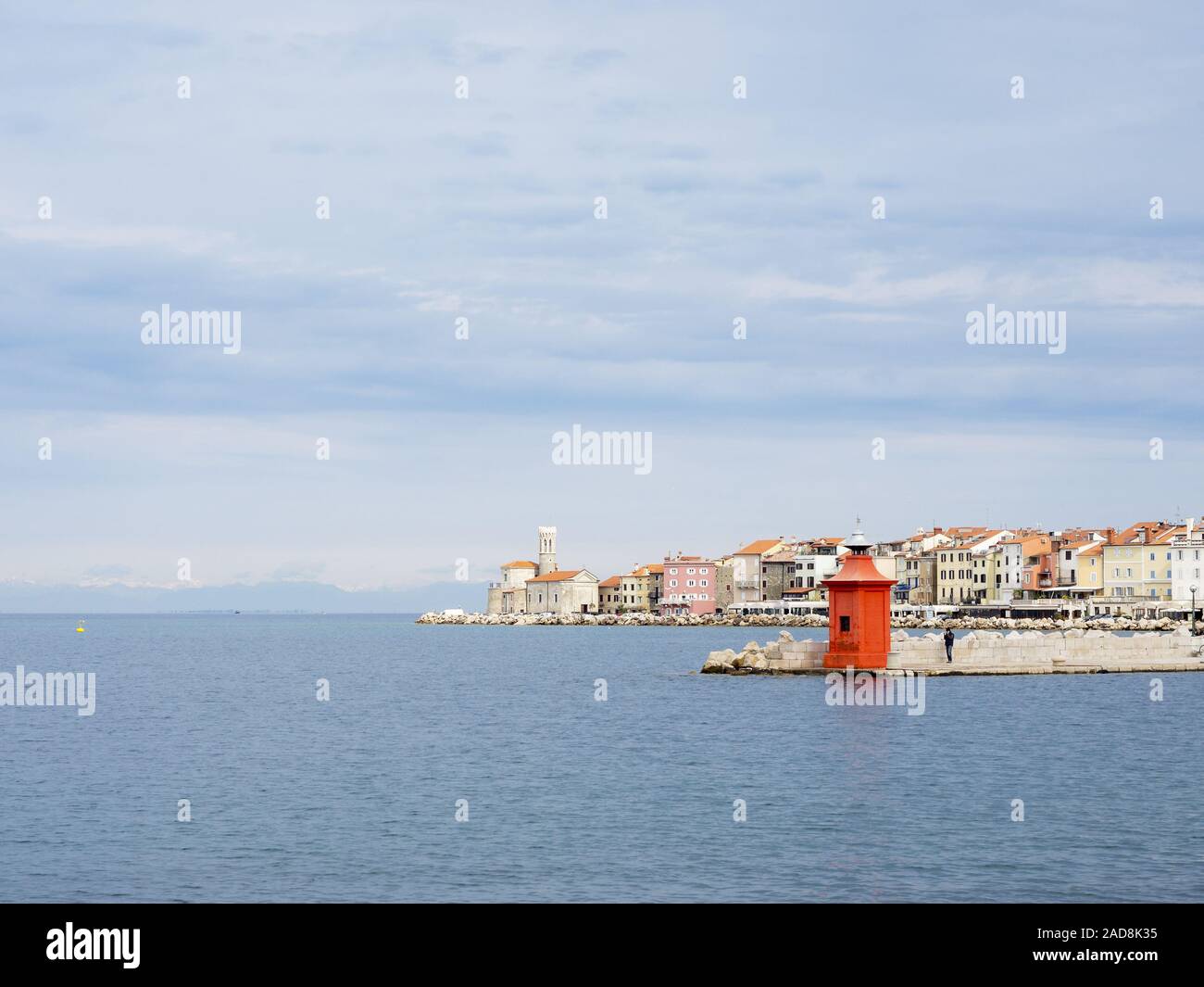 Vista di Pirano in Slovenia Foto Stock