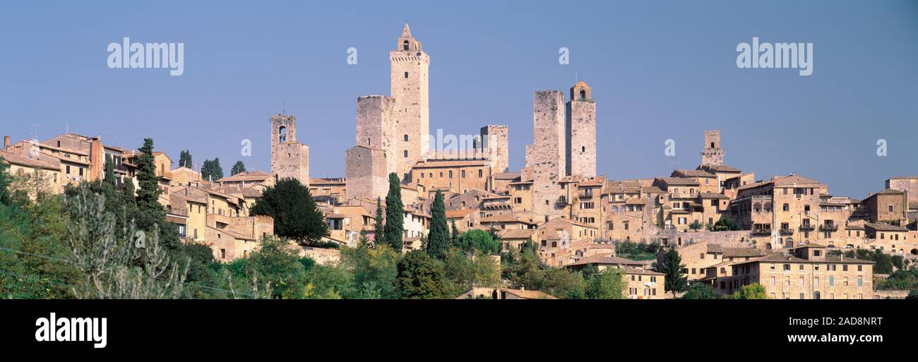 L'Italia, Toscana, le torri di San Gimignano, città medievale Foto Stock