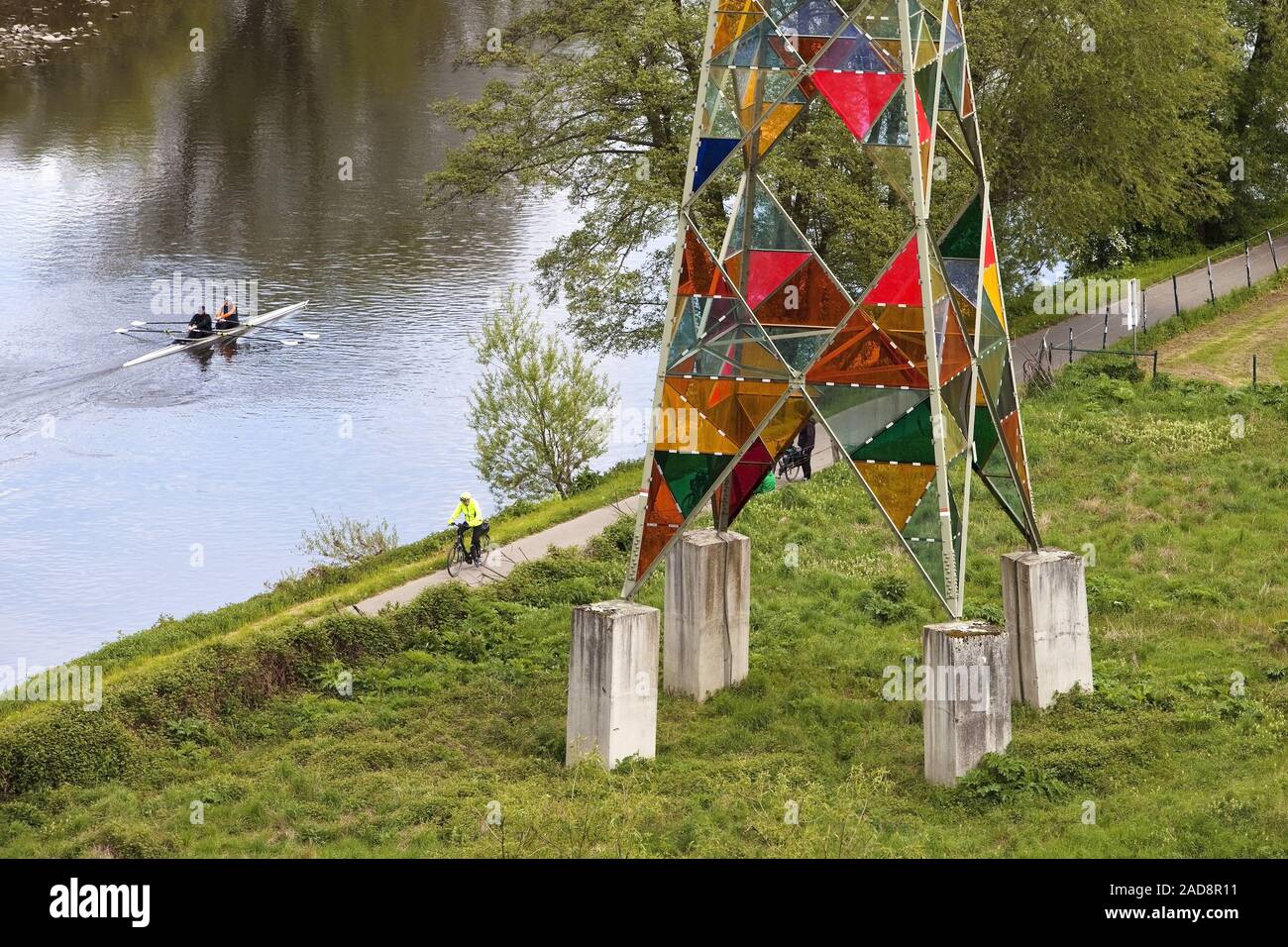 Artwork Leuchtturm, Ruhr Art Trail, Essen, la zona della Ruhr, Renania settentrionale-Vestfalia, Germania, Europa Foto Stock