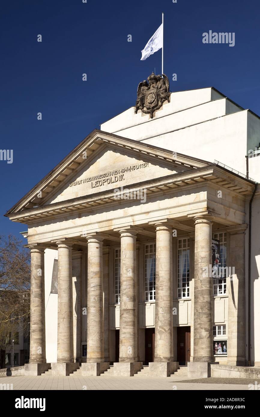 Landestheater Detmold Theatre, Detmold, East Westfalia, Renania settentrionale-Vestfalia, Germania, Europa Foto Stock