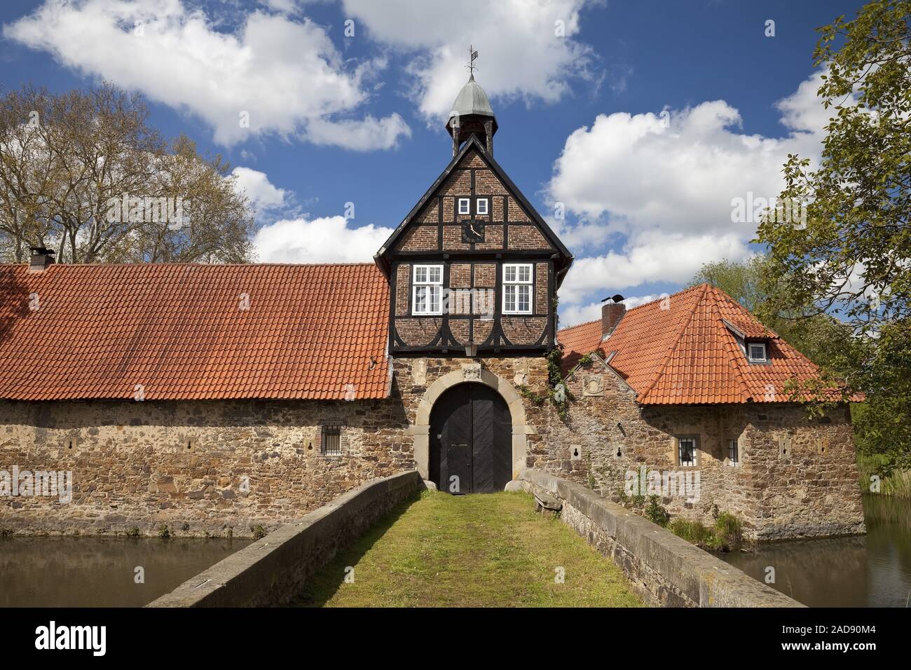 Gatehouse dal 1672, Stockhausen station wagon, Luebbecke, East Westfalia, Germania, Europa Foto Stock