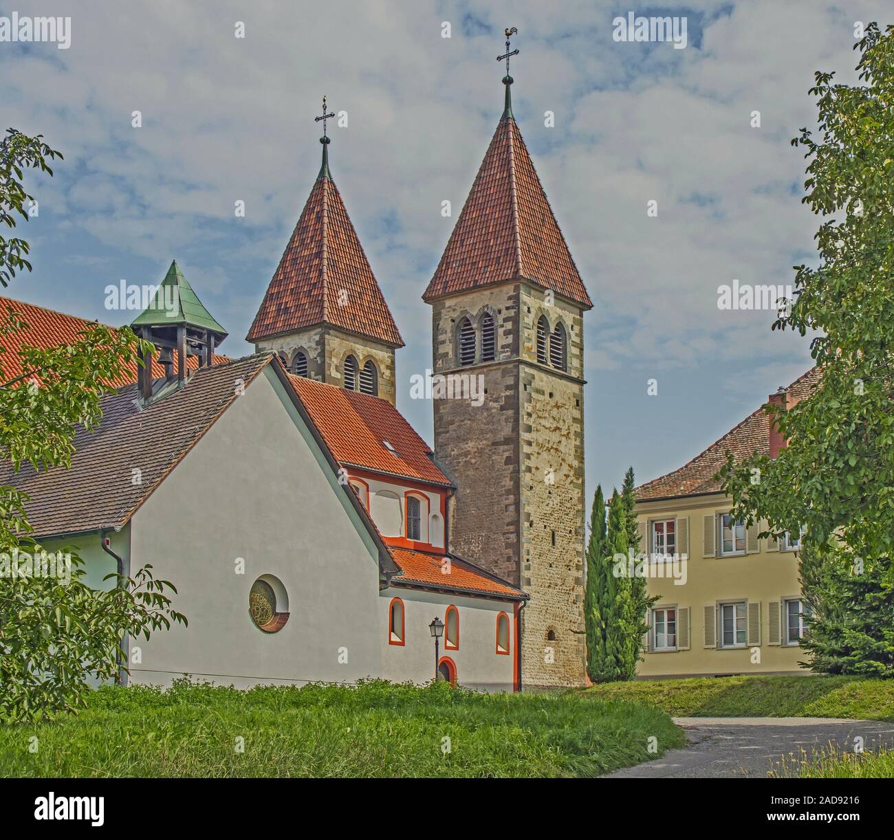 San Pietro e Paolo, Niederzell, isola di Reichenau sul Lago di Costanza Foto Stock