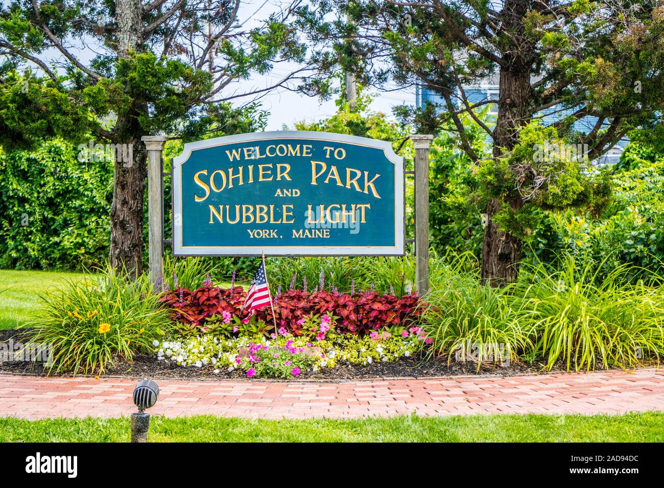 Una strada di accesso di andare a York, Maine Foto Stock