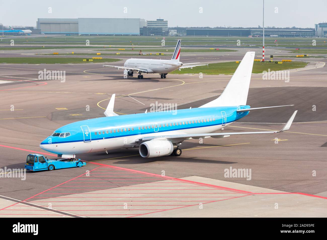 Aereo pronto al decollo Foto Stock