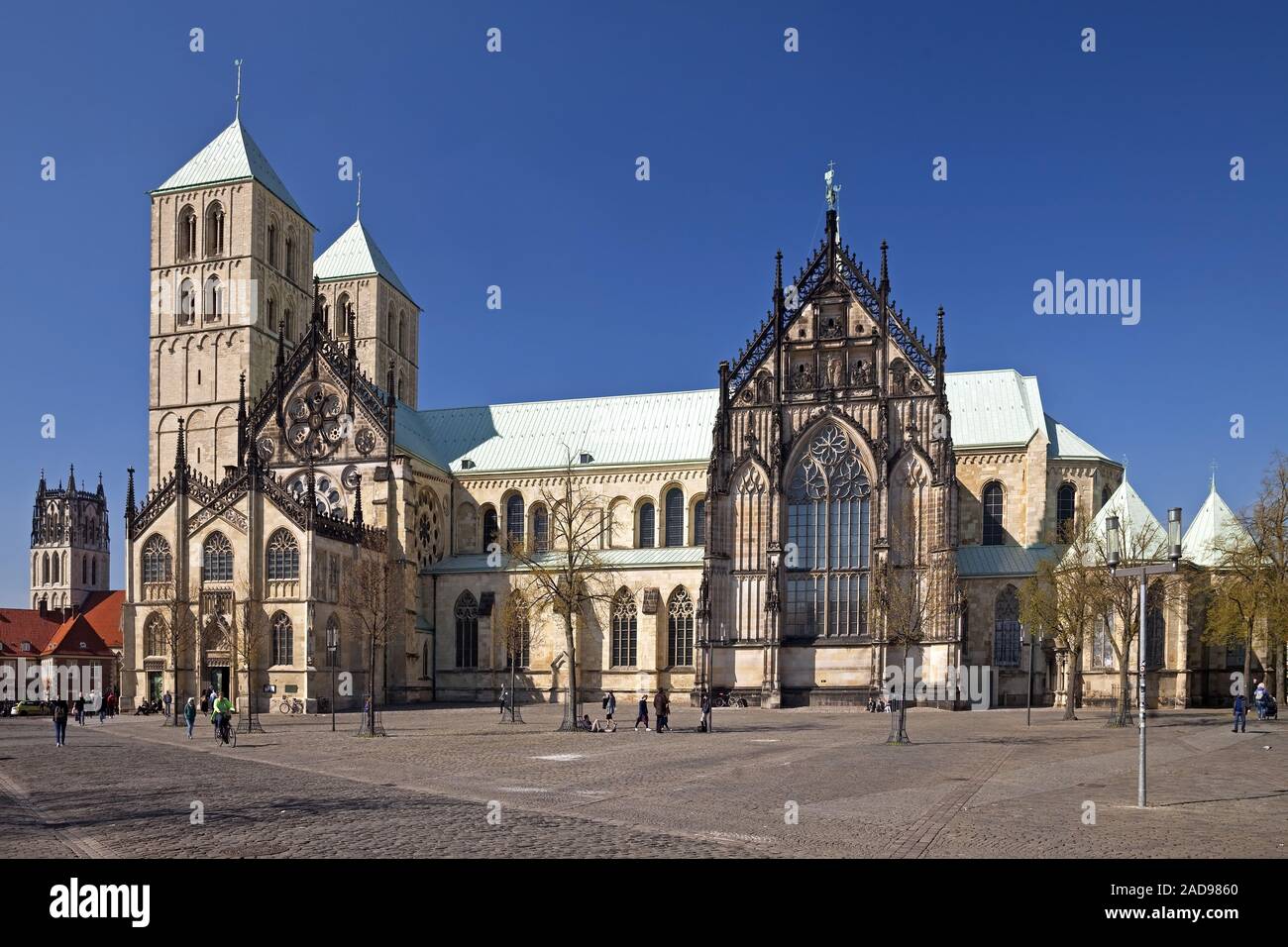 Cattedrale di Muenster, Muenster, Renania settentrionale-Vestfalia, Germania, Europa Foto Stock