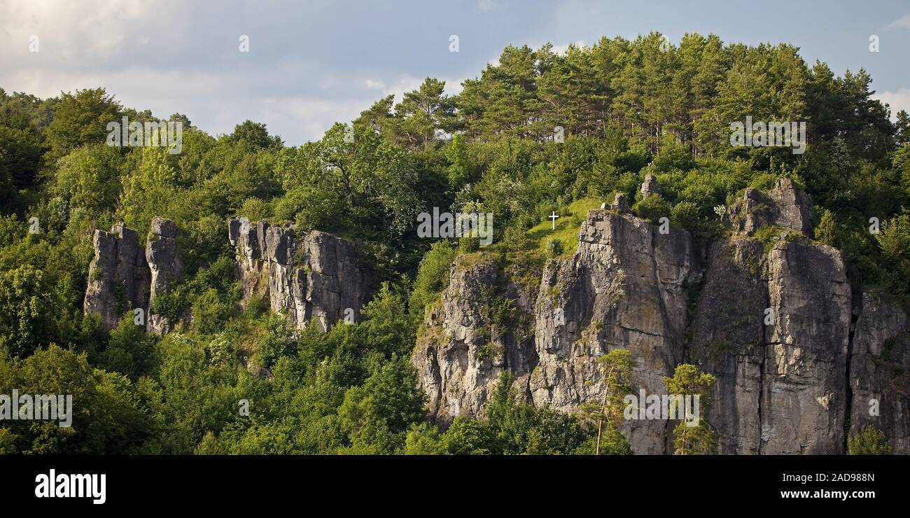 Gerolsteiner Dolomiten, un calcare Devoniano reef, Gerolstein, Renania-Palatinato, Germania, Europa Foto Stock