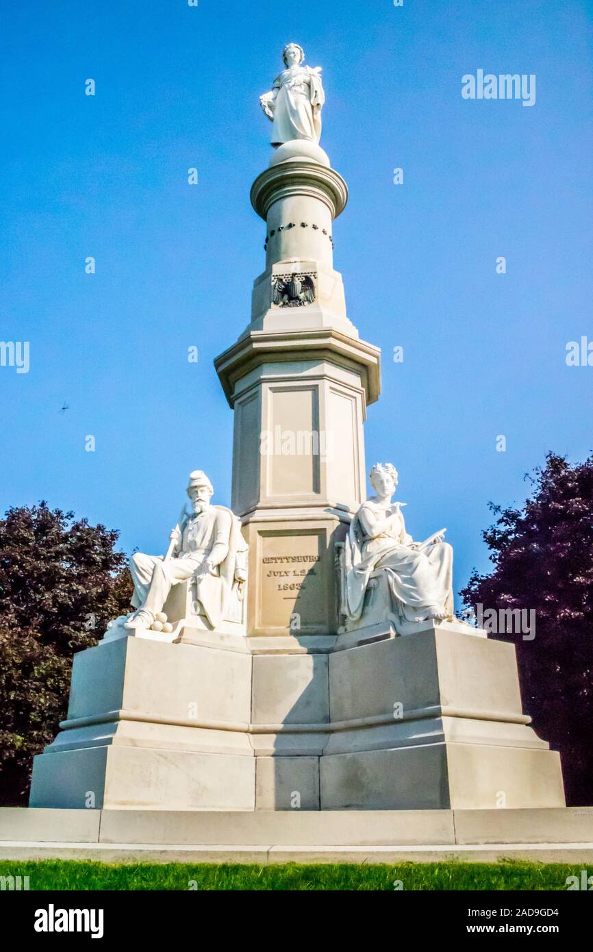 Gli Stati Uniti il Cimitero Nazionale di Gettysburg, Pennsylvania Foto Stock