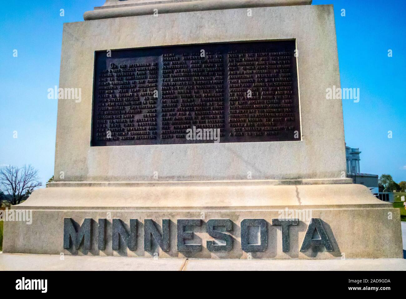 Il Sacrificio del primo Minnesota monumento di Gettysburg, Pennsylvania Foto Stock