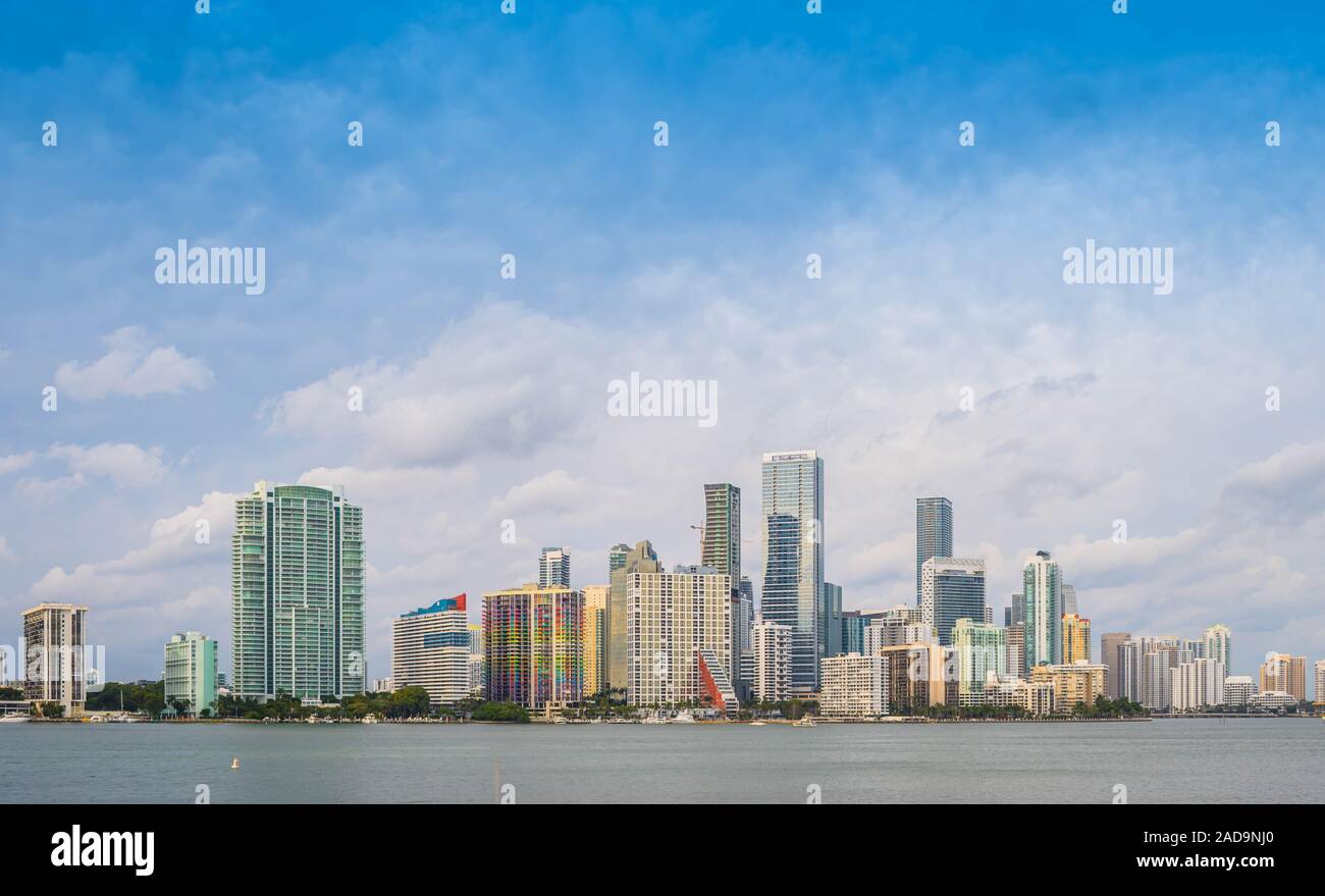 Il bellissimo centro turistico skyline di Miami, Florida Foto Stock