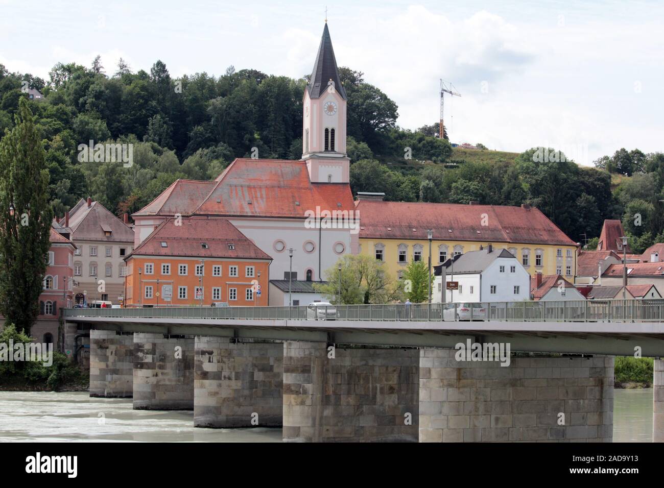 Passau con Inn Foto Stock