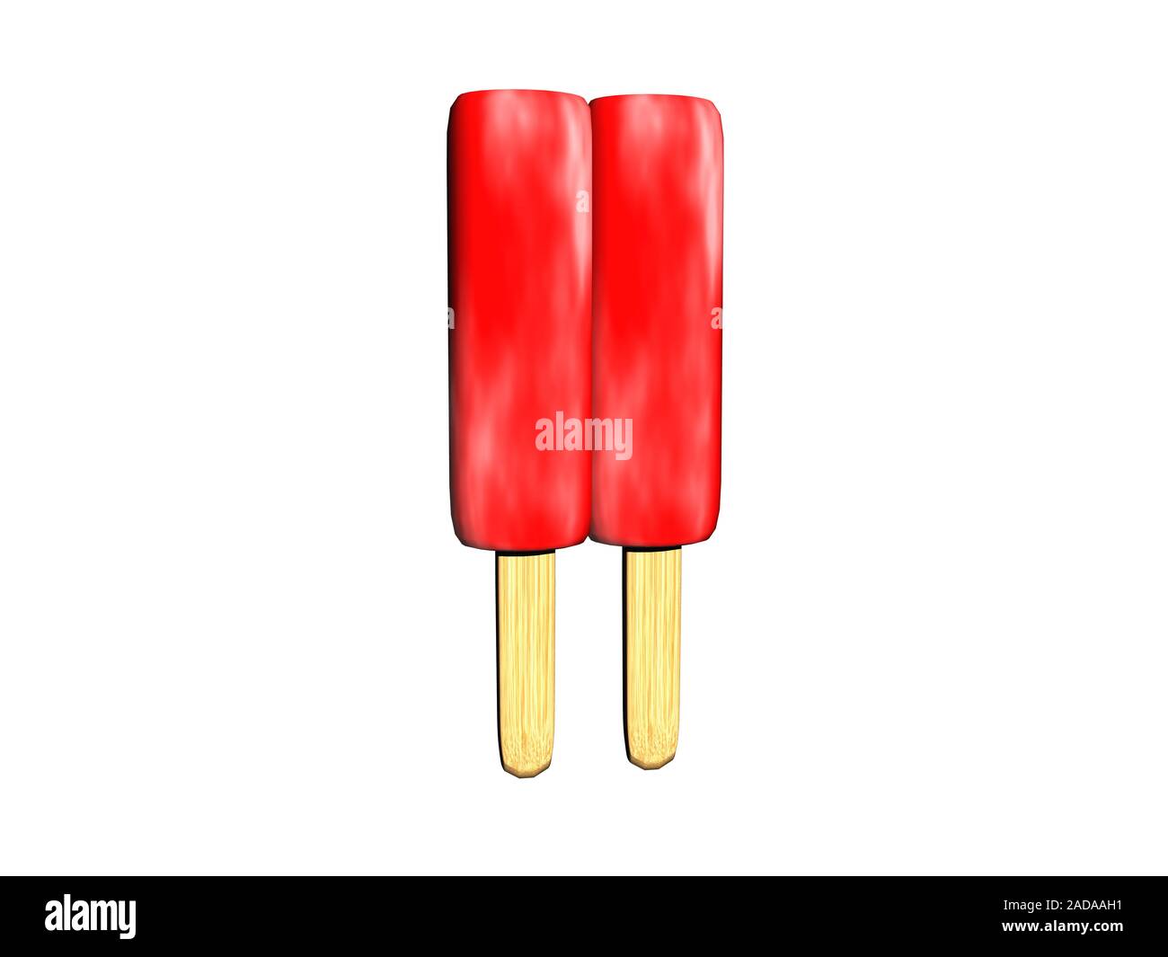 Gelato alla fragola su un bastone Foto Stock