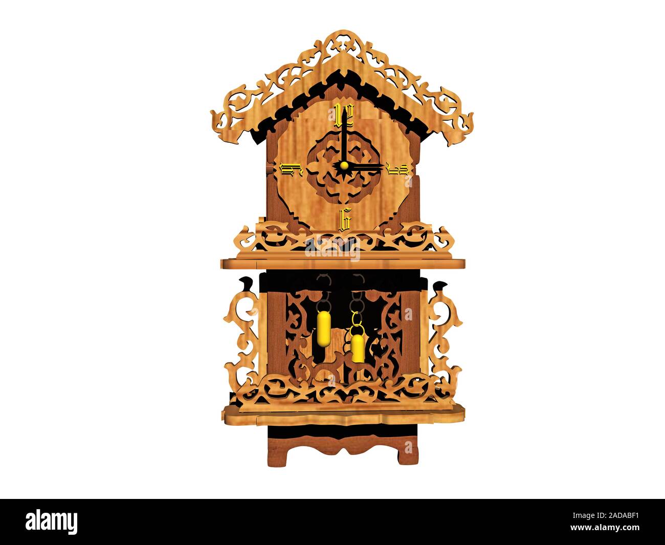 Foresta Nera orologio in legno decorato Foto Stock