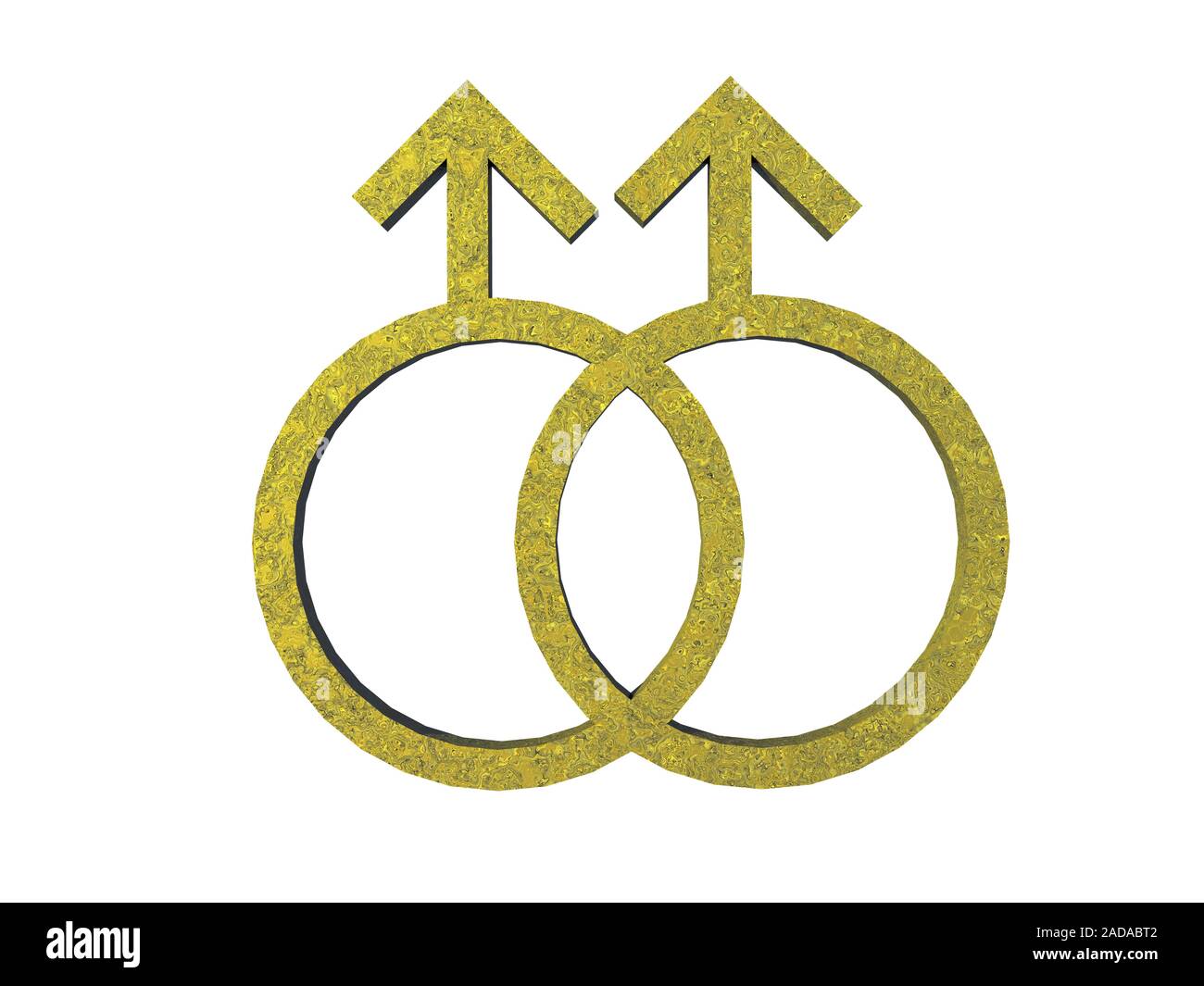 Golden doppio simbolo per uomini gay Foto Stock