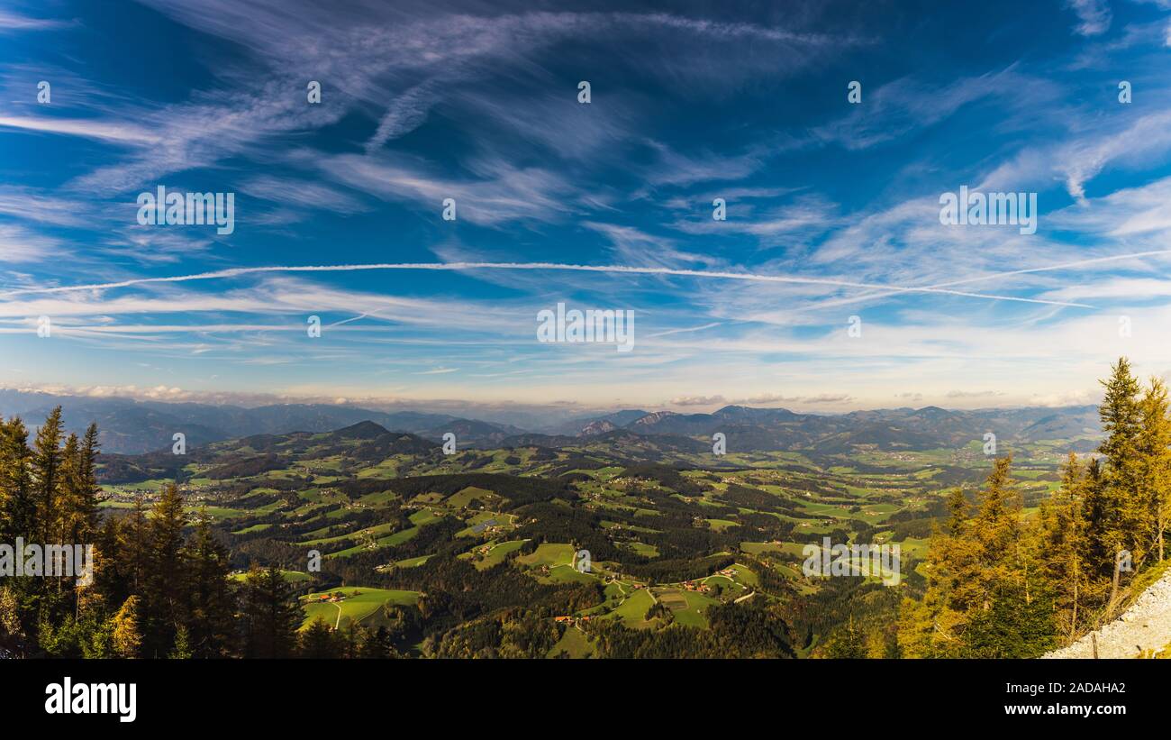 Vista dalla montagna Schockl in Graz. Meta turistica di Graz Foto Stock