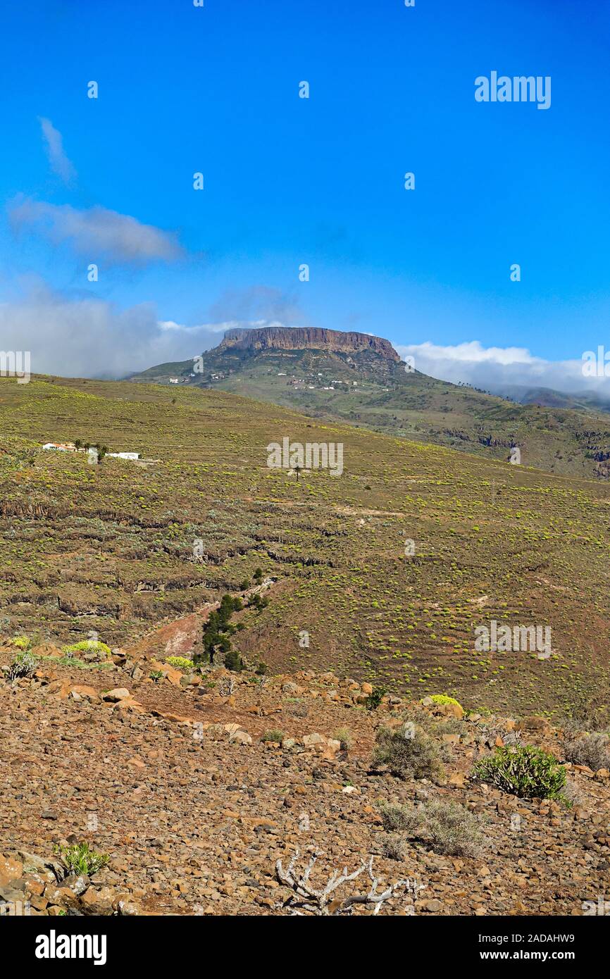La Fortaleza Table Mountain, una delle montagne più alte della Gomera, La Gomera, Spagna Foto Stock