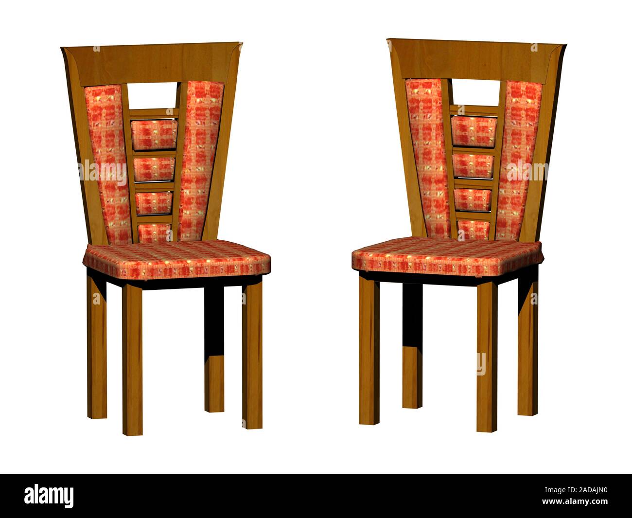 Marrone sedie in legno con imbottitura Foto Stock