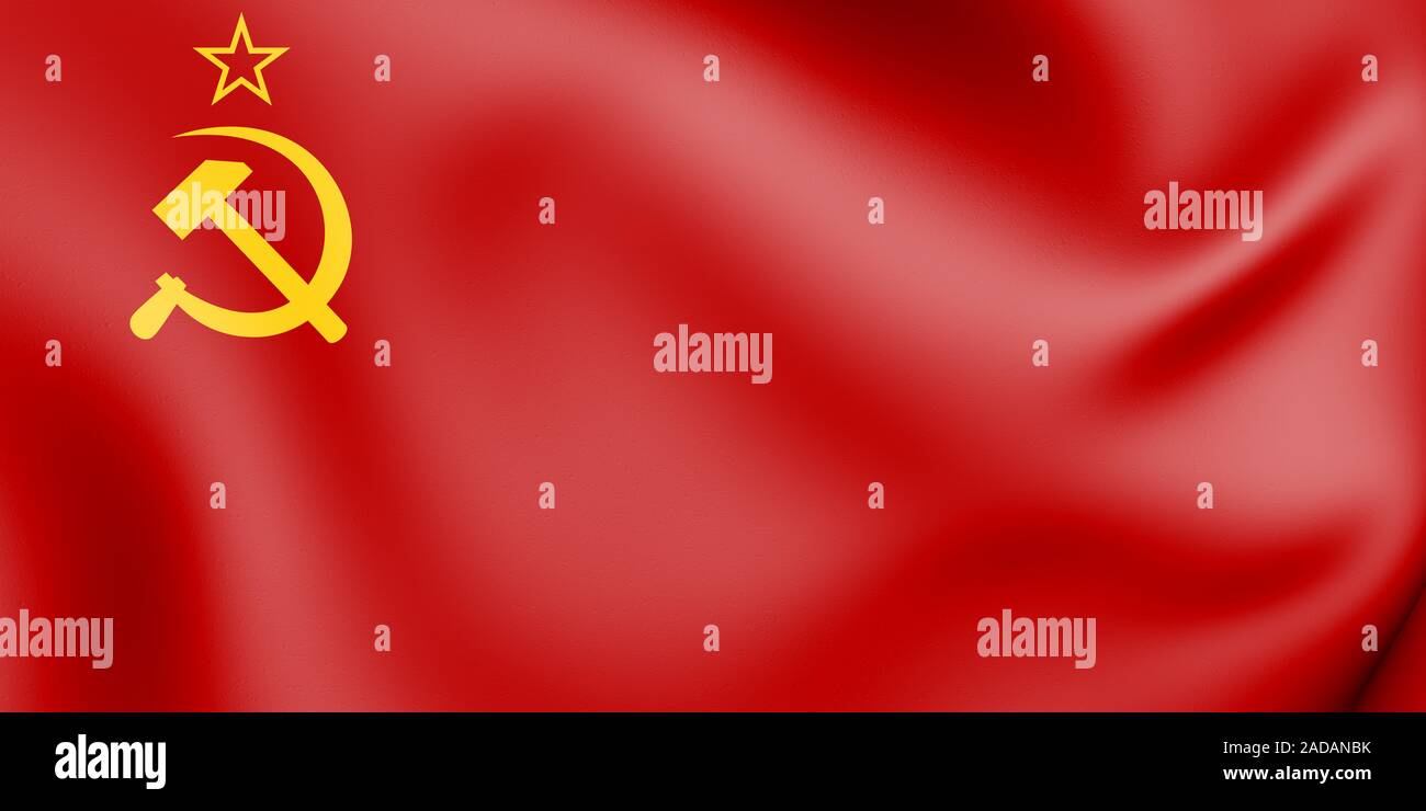 3D bandiera della Unione Sovietica (1923-1955). 3D'illustrazione. Foto Stock