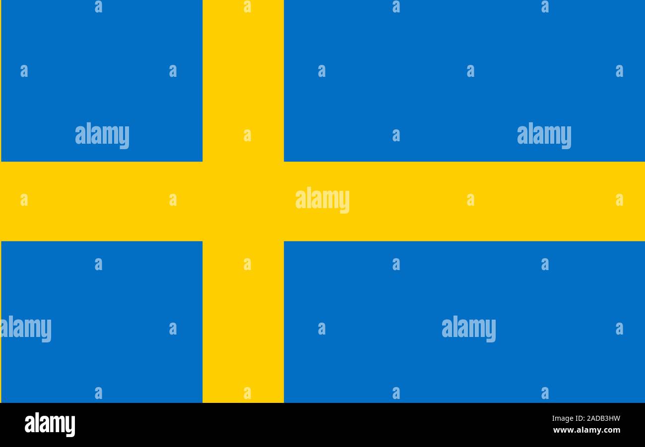 Bandiera della Svezia. Bandiera Ufficiale della Svezia. Illustrazione Vettoriale. Illustrazione Vettoriale