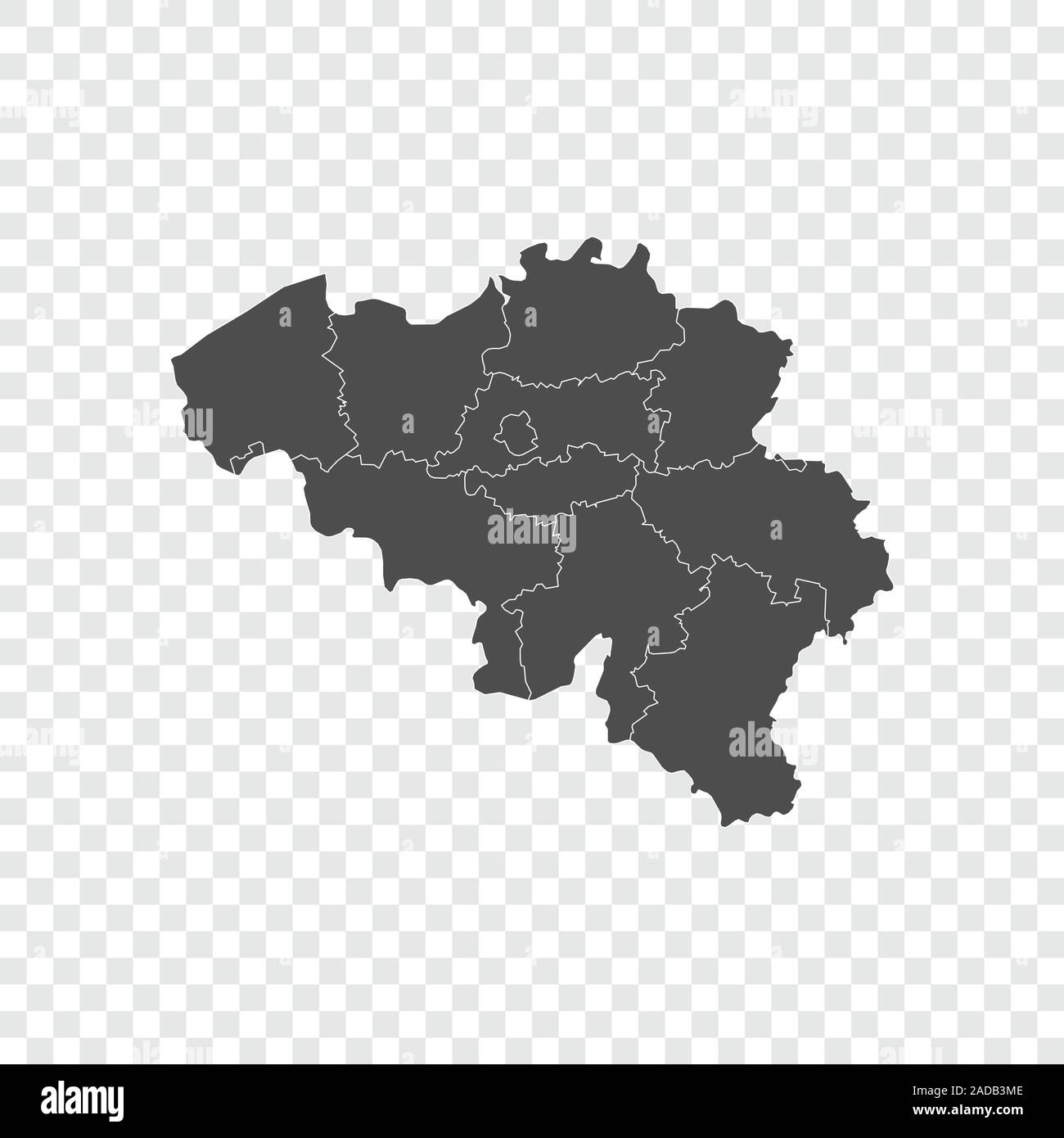 Belgio mappa su sfondo trasparente. Illustrazione Vettoriale. Illustrazione Vettoriale