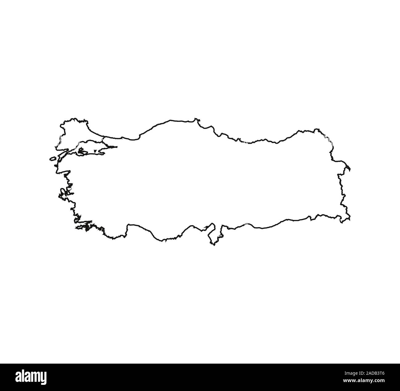 Mappa di Turchia su sfondo bianco. Illustrazione Vettoriale. Contorno. Illustrazione Vettoriale