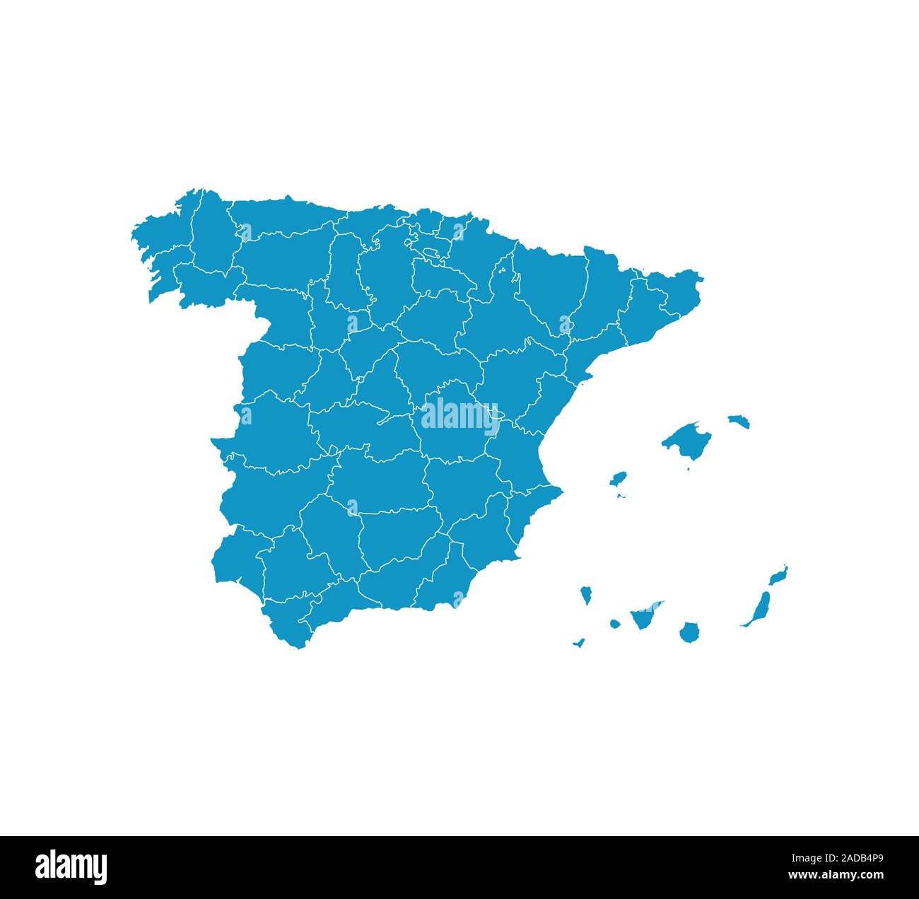 Spagna mappa, membri mappa di confine. Illustrazione Vettoriale. Illustrazione Vettoriale