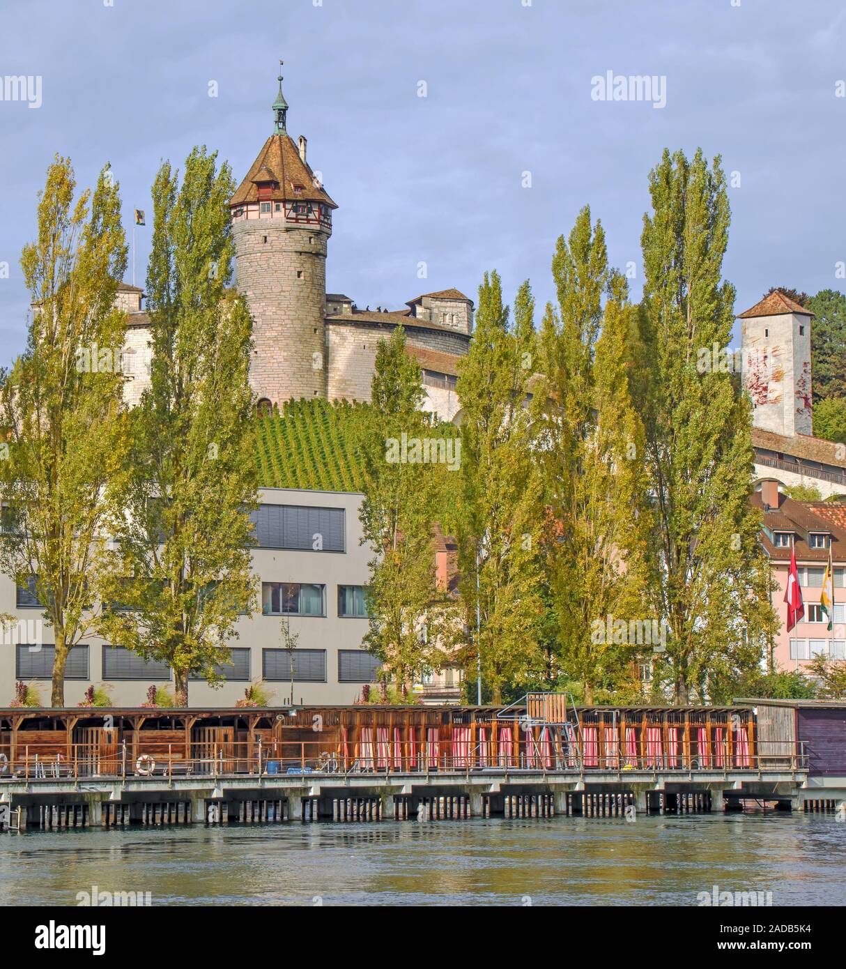 Fortezza Munot e la città di Schaffhausen, Svizzera Foto Stock