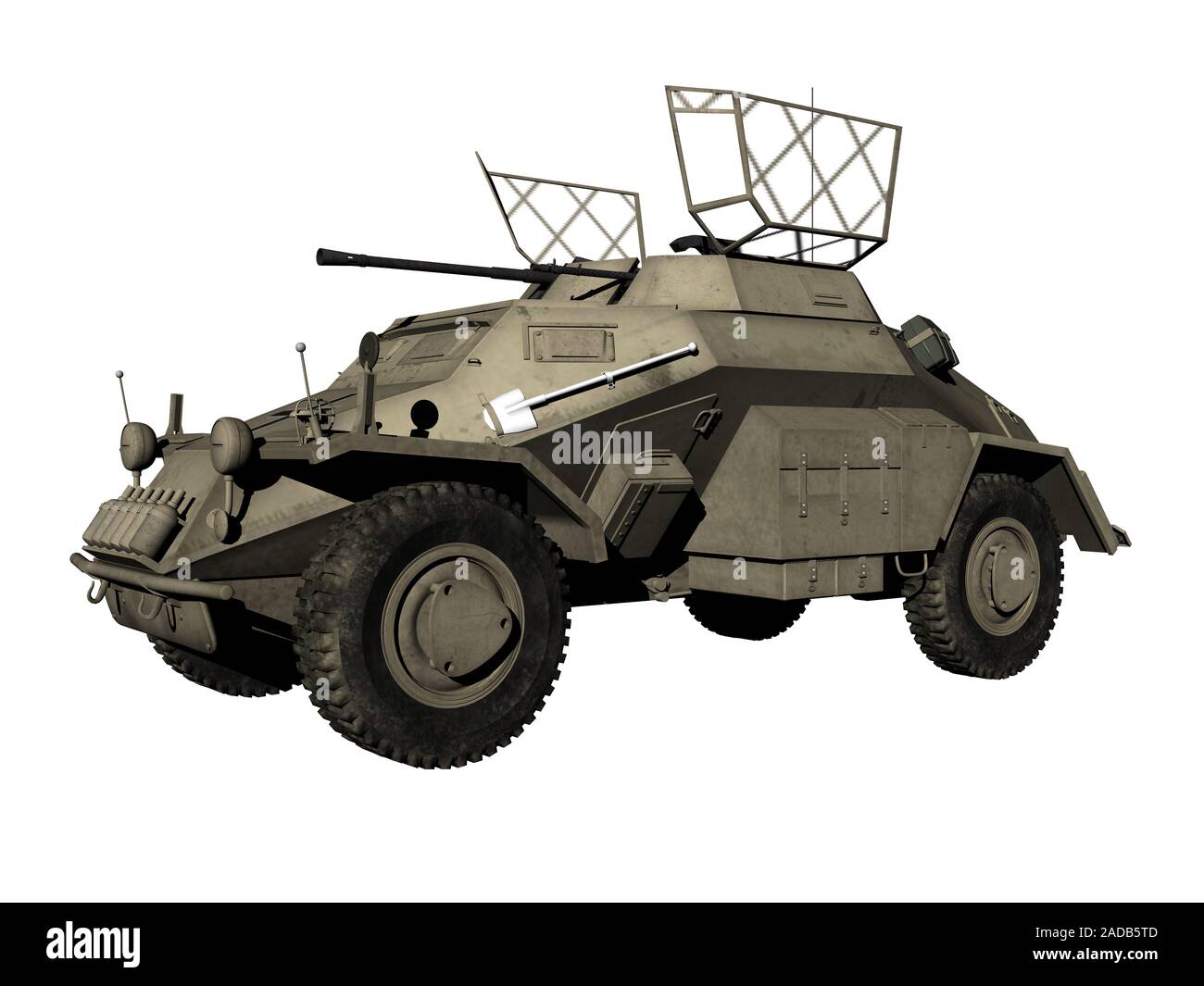 Militari auto blindata con la pistola Foto Stock