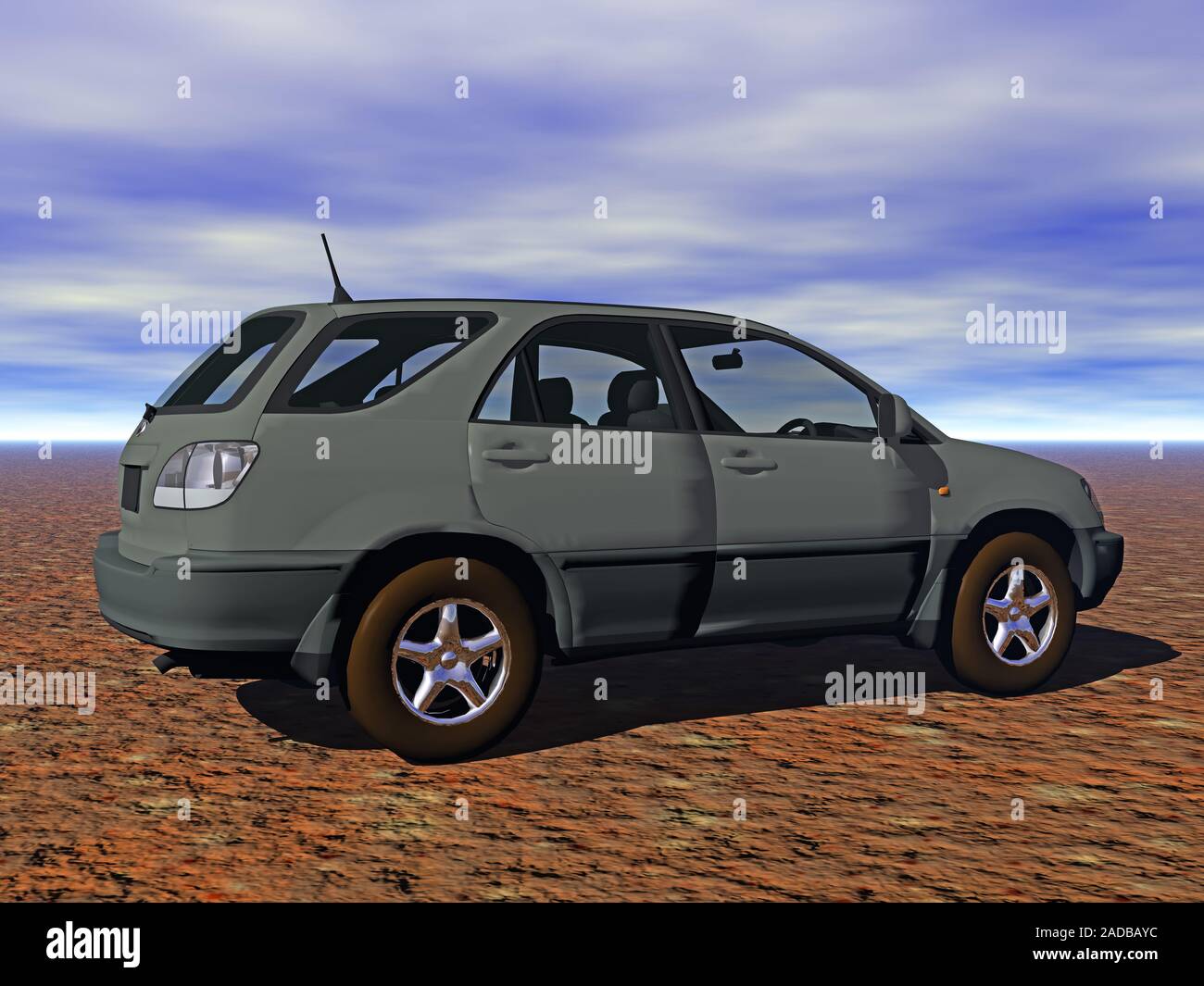 Grigio auto di piccole dimensioni nella zona Foto Stock