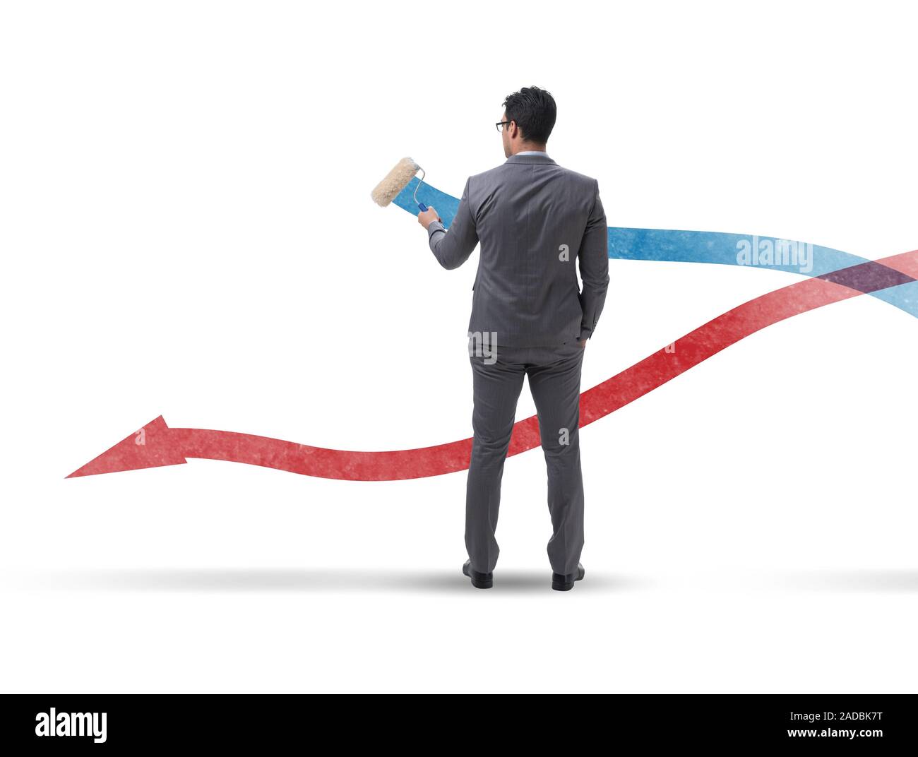 Imprenditore grafici di disegno nel concetto di previsione Foto Stock