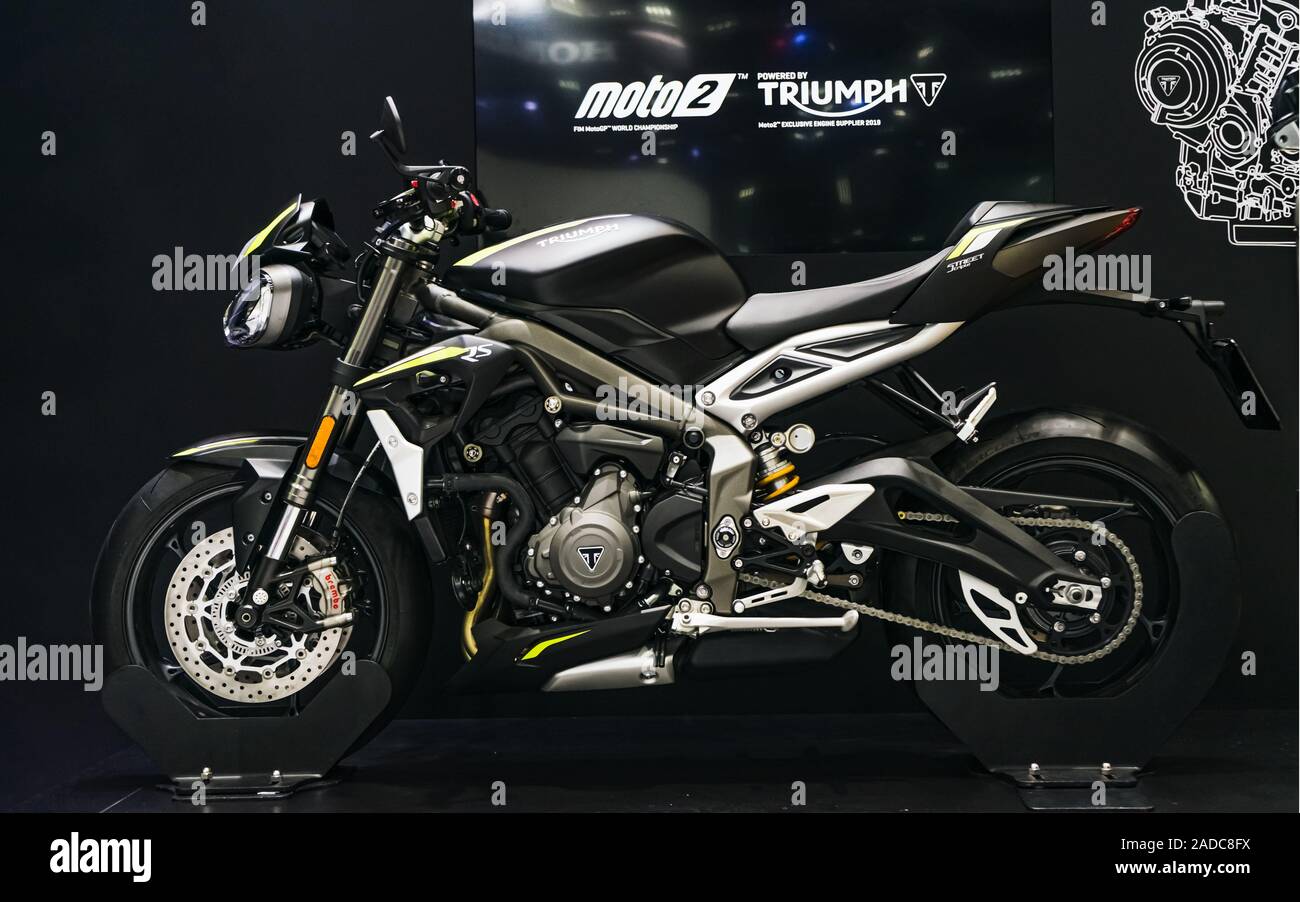 Bangkok, Thailandia - Dicembre 3, 2019 : trionfo in Moto2 moto sul display a Bangkok Motor Expo 2019 in Thailandia. La nuova Moto2 motore è una gara- Foto Stock