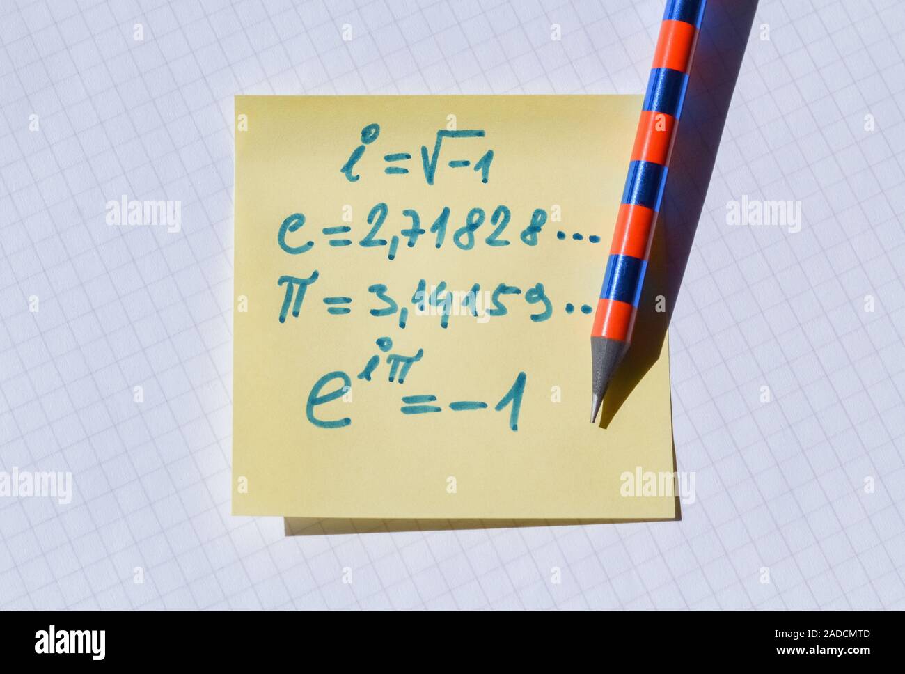 Importante costanti matematiche e la famosa equazione di Eulero Foto Stock