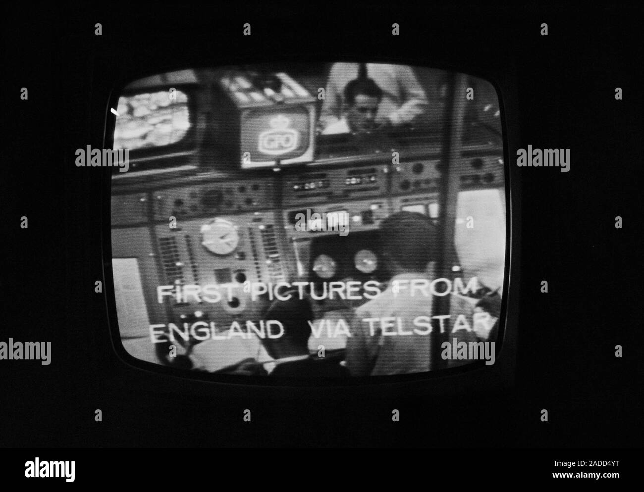 Telstar televisione satellitare immagine di prova, 1962. Prima televisione satellitare immagini dal Regno Unito verso gli Stati Uniti, trasmesso dal recentemente lanciato il Telstar Foto Stock
